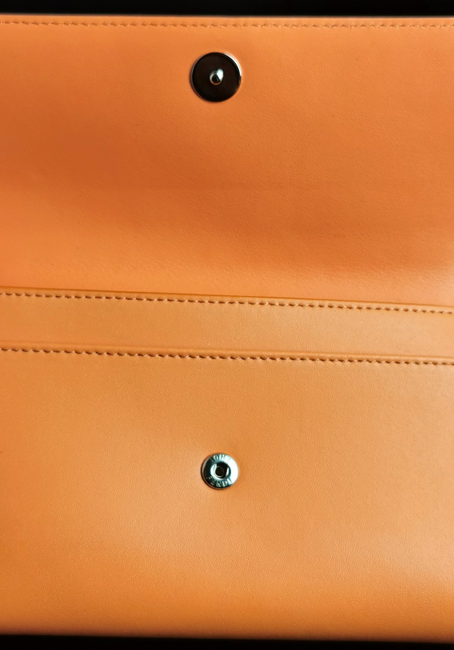 Fendi coral leather clutch purse, bi fold wallet, boxed