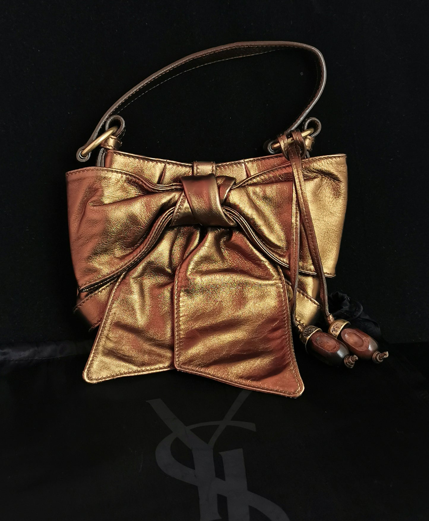 YSL bronze bow mini bag, handbag