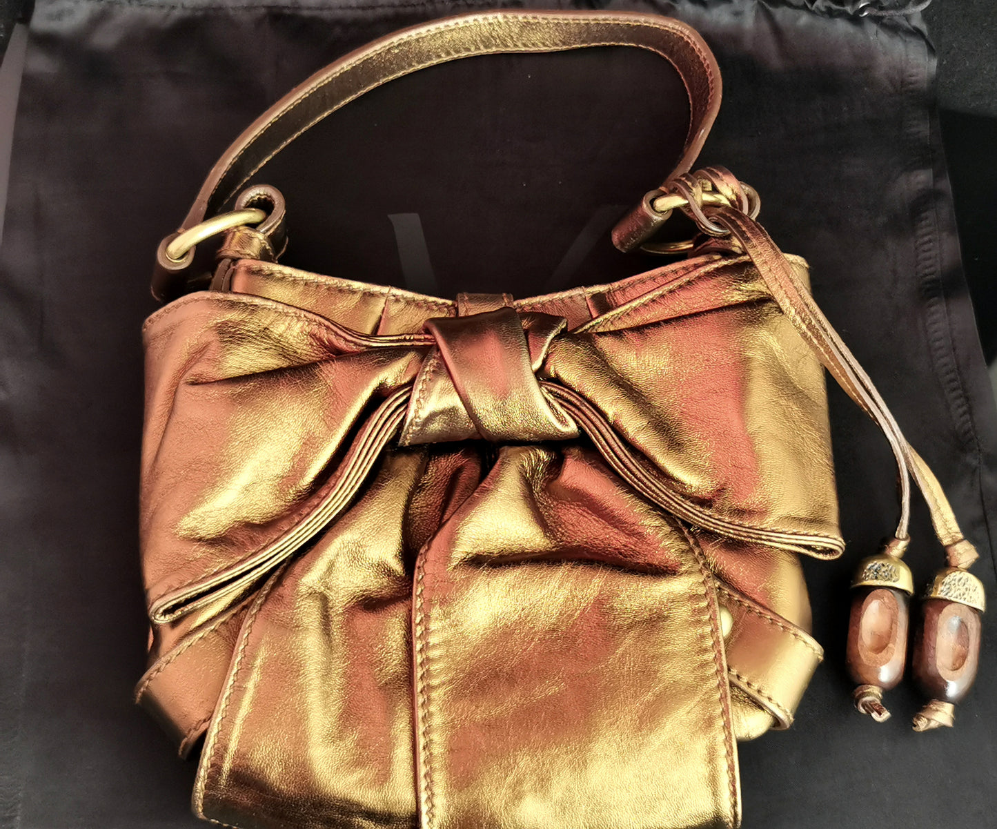 YSL bronze bow mini bag, handbag
