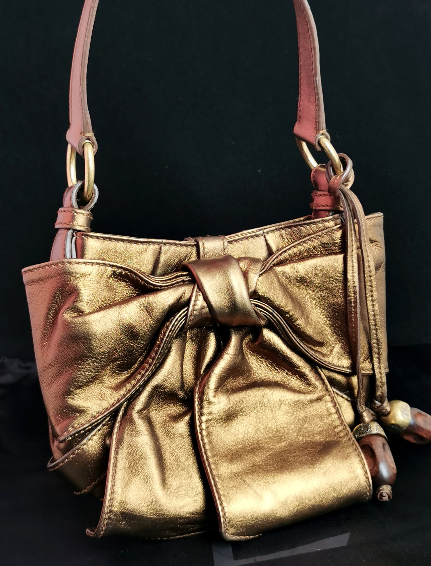 YSL bronze bow mini bag, handbag