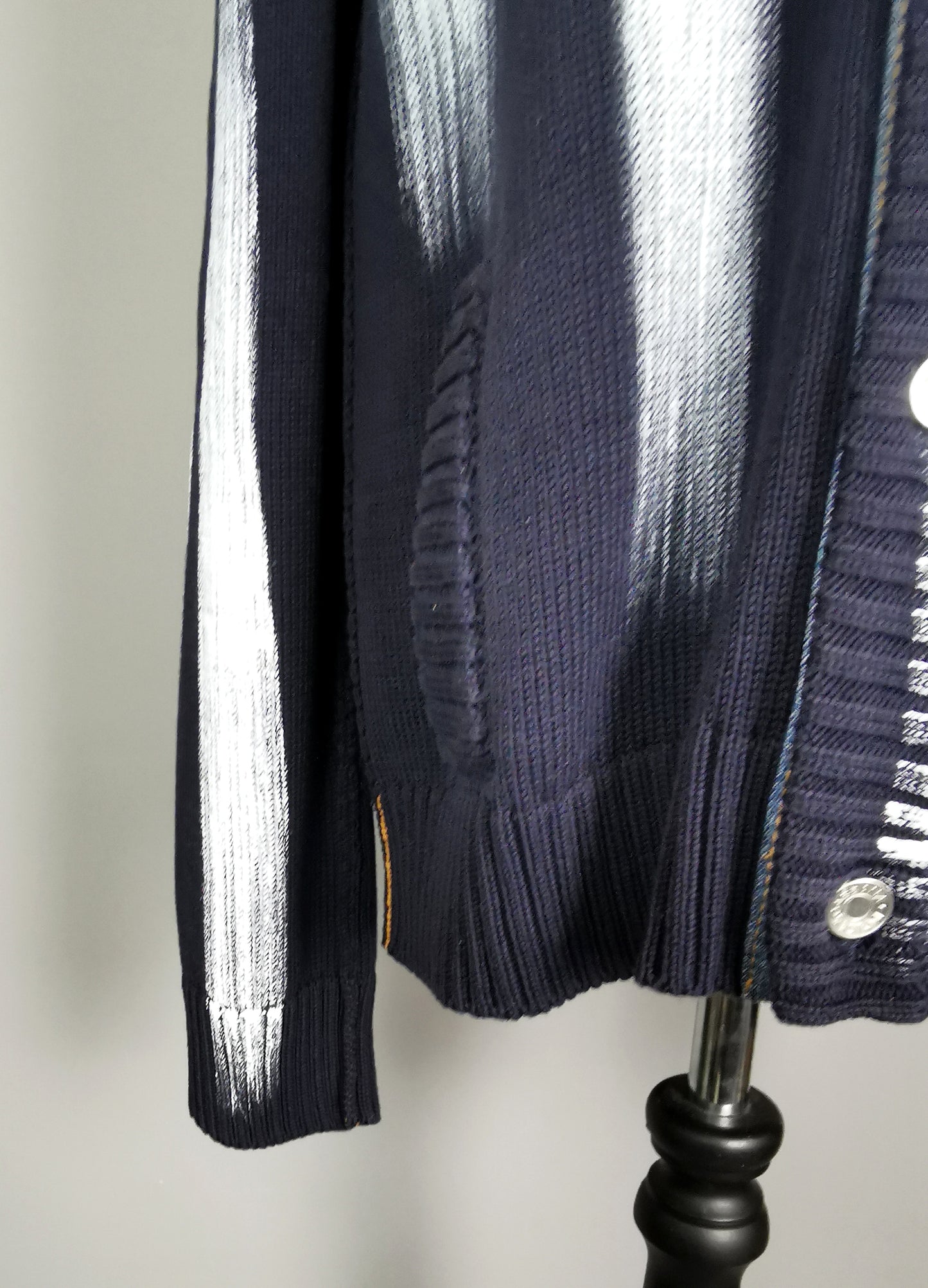 Vintage Mens Dolce and Gabbana paint stripe cardigan