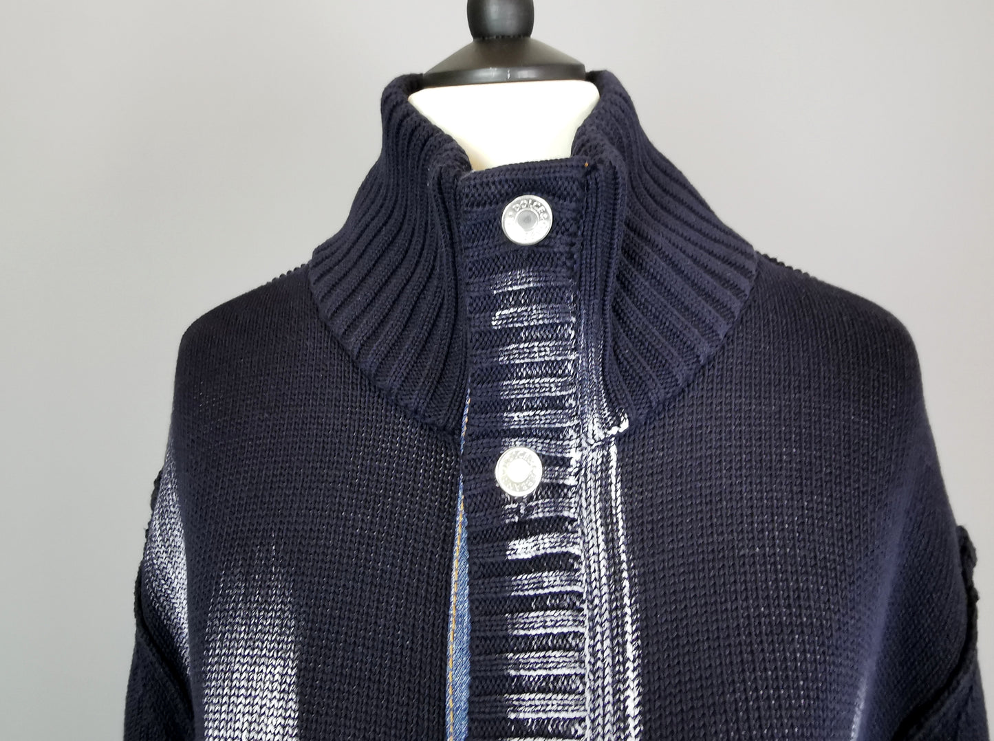 Vintage Mens Dolce and Gabbana paint stripe cardigan