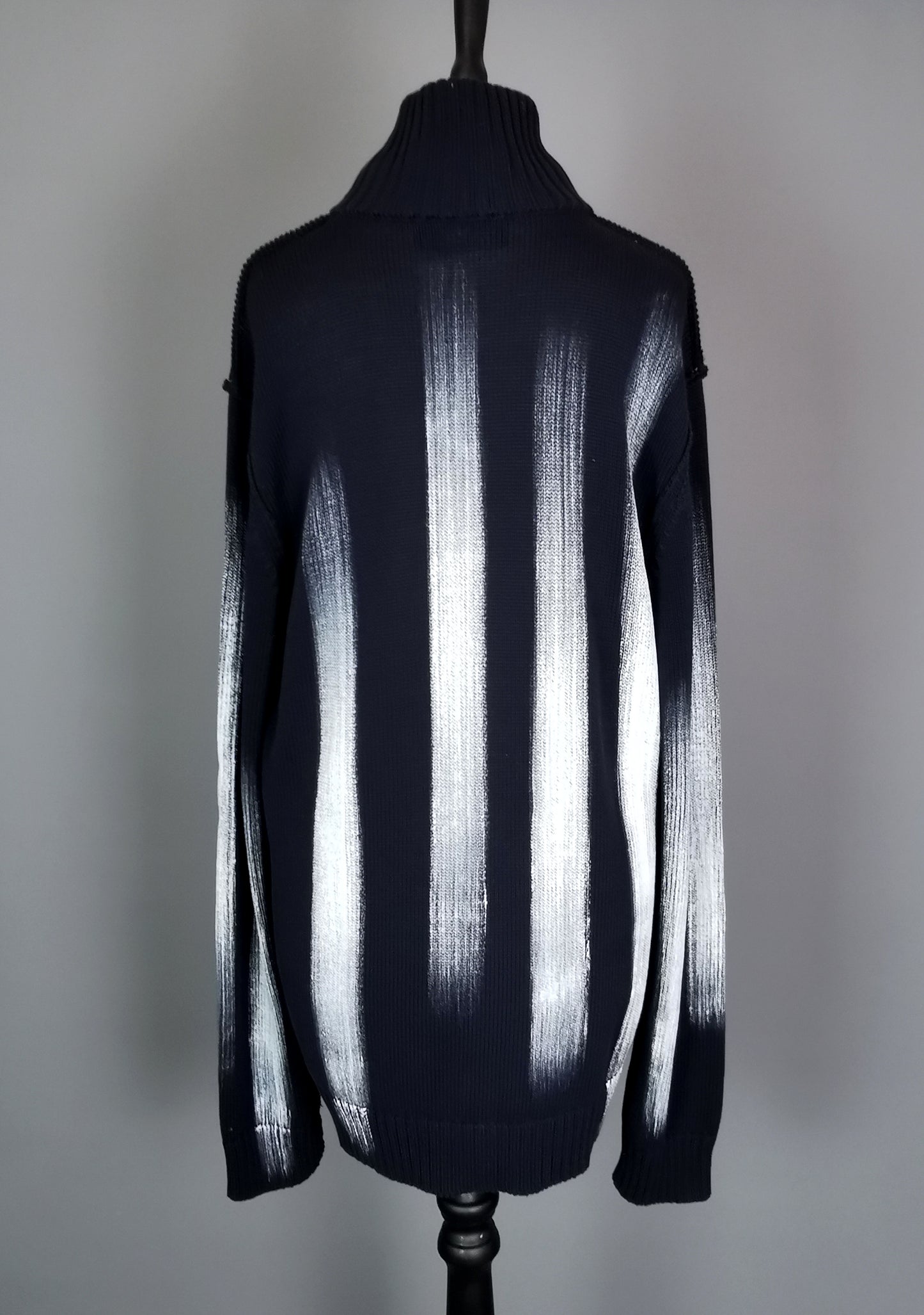 Vintage Mens Dolce and Gabbana paint stripe cardigan