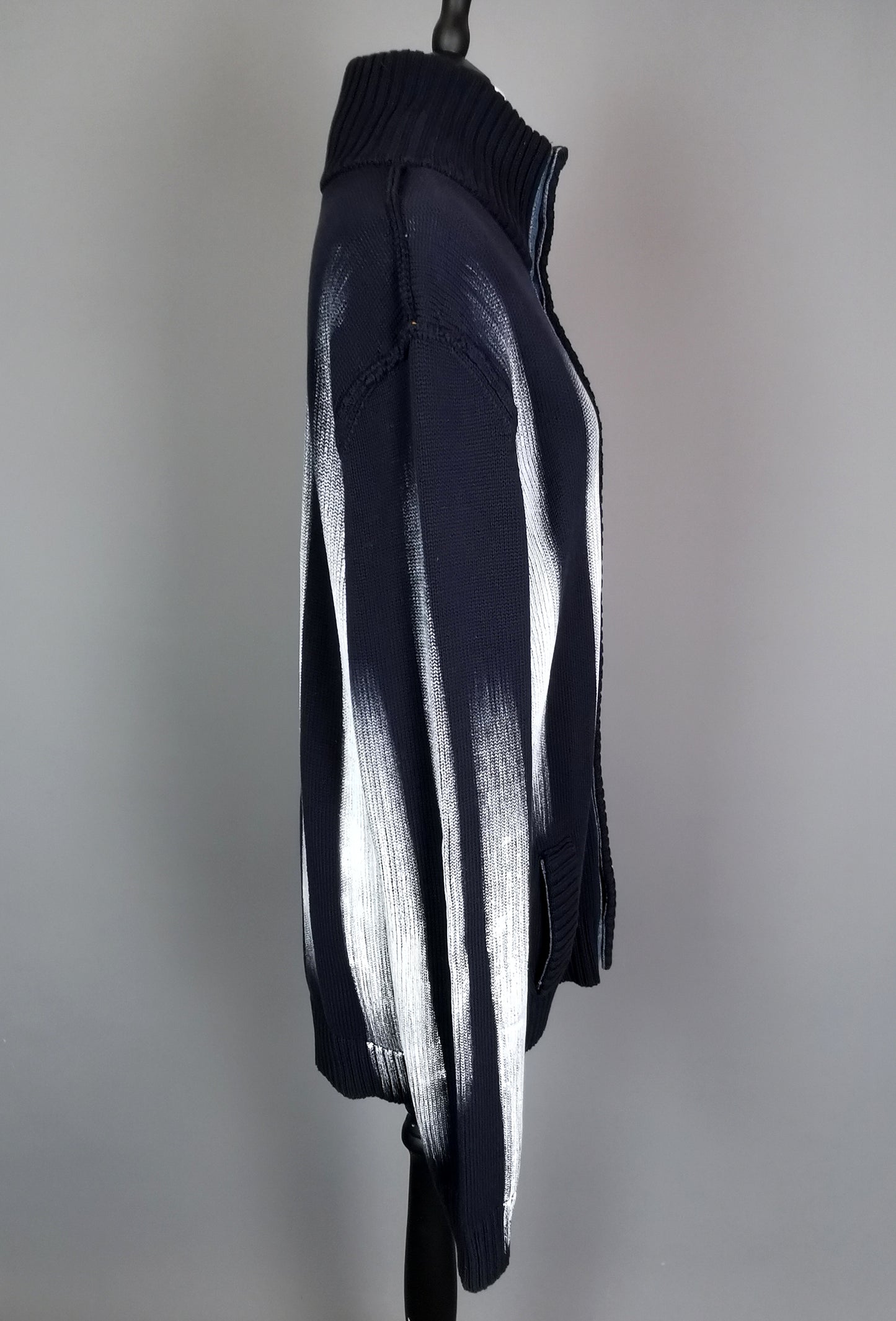 Vintage Mens Dolce and Gabbana paint stripe cardigan