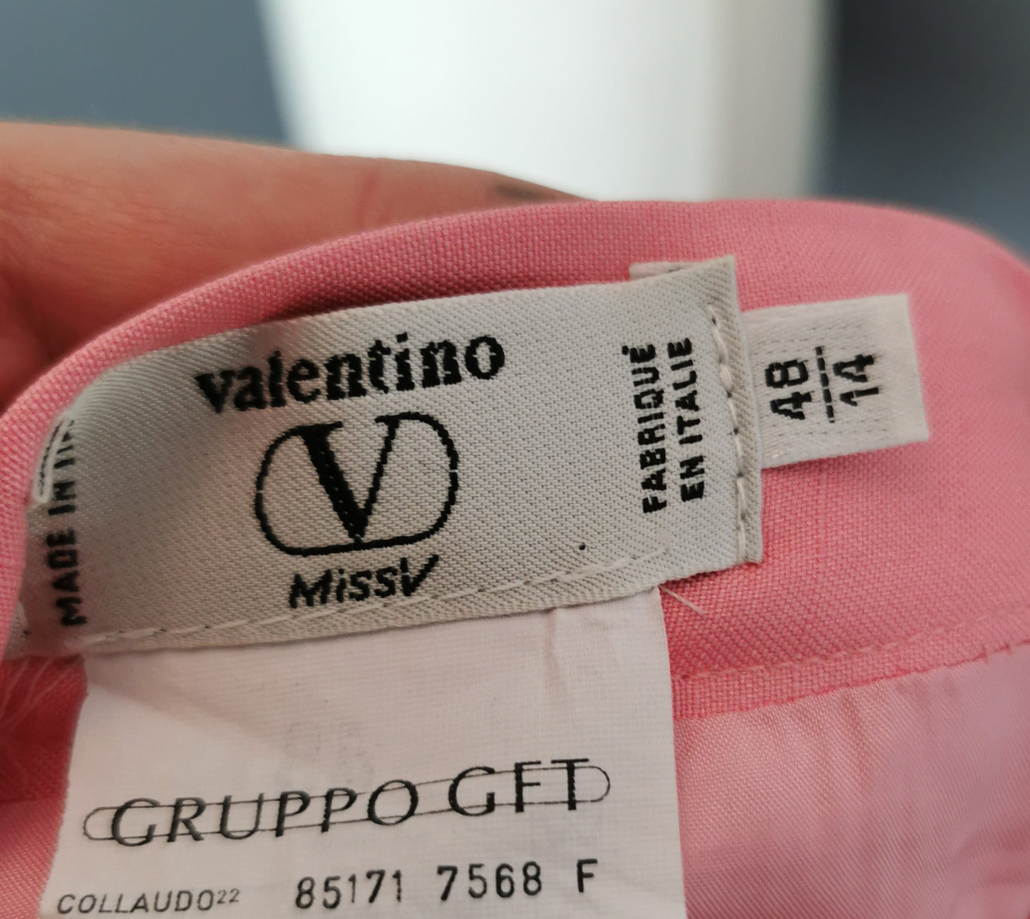 Vintage 80s Valentino pink silk skirt suit