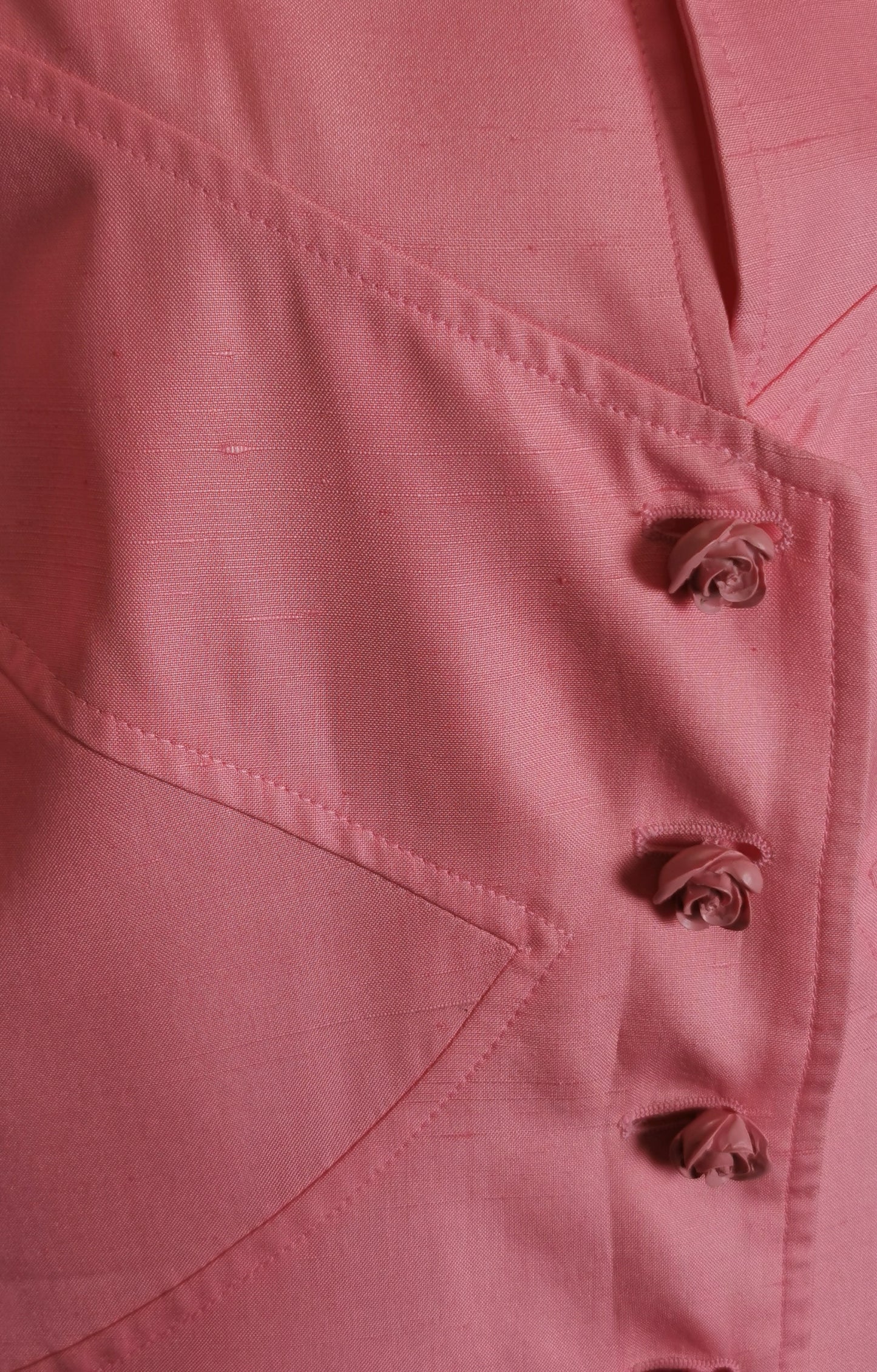Vintage 80s Valentino pink silk skirt suit