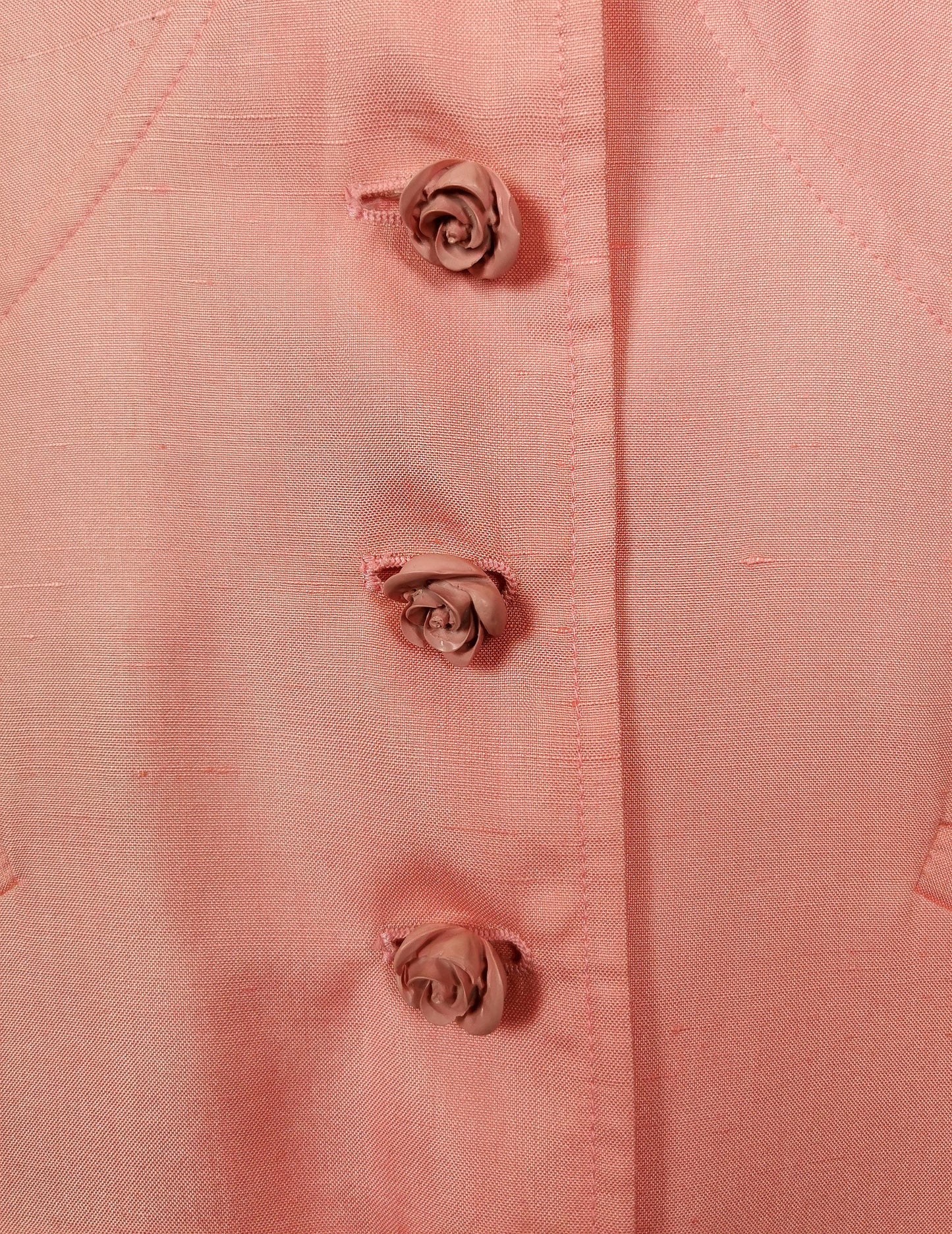 Vintage 80s Valentino pink silk skirt suit