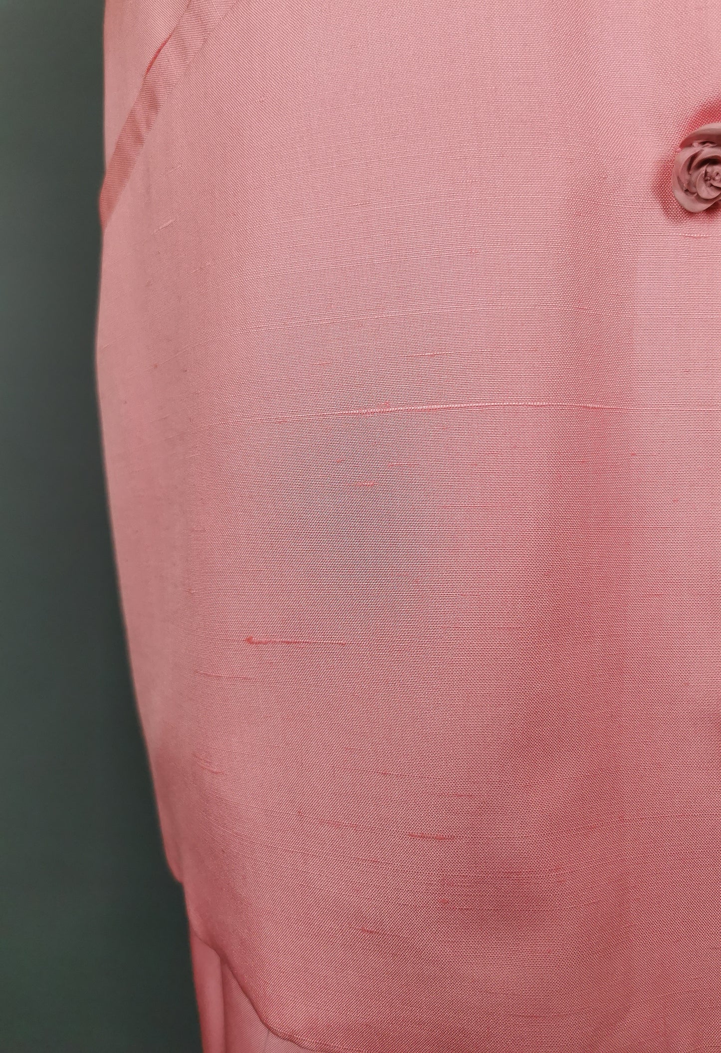 Vintage 80s Valentino pink silk skirt suit