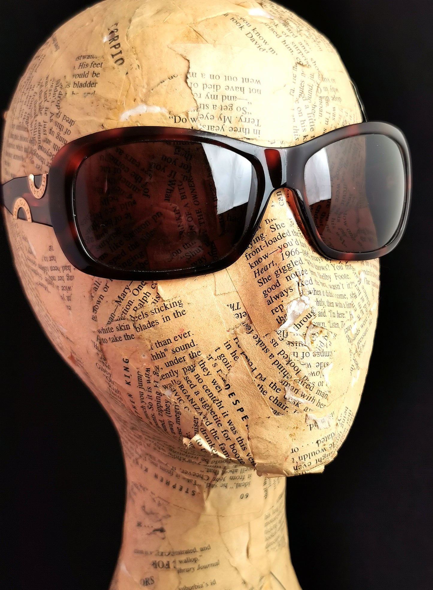 Bvlgari faux tortoiseshell sunglasses, gold tone logo