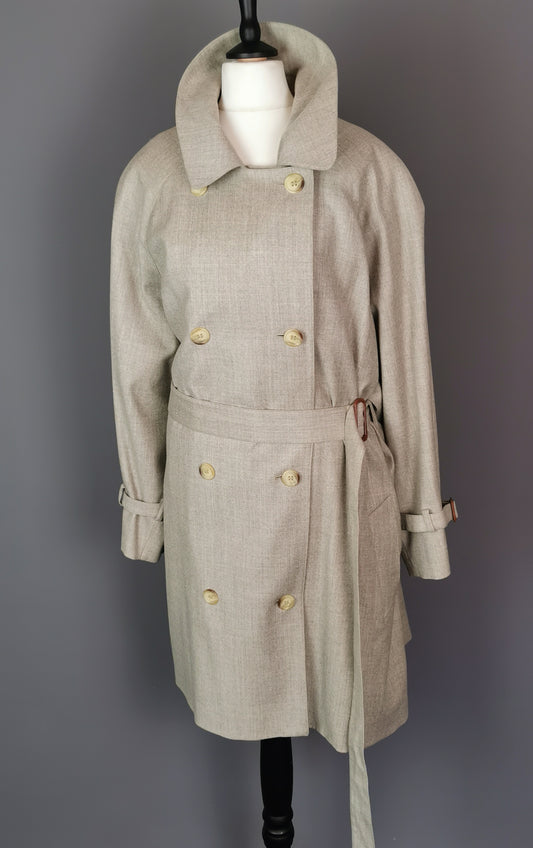 Vintage ladies Jaeger trench coat, Pure new wool