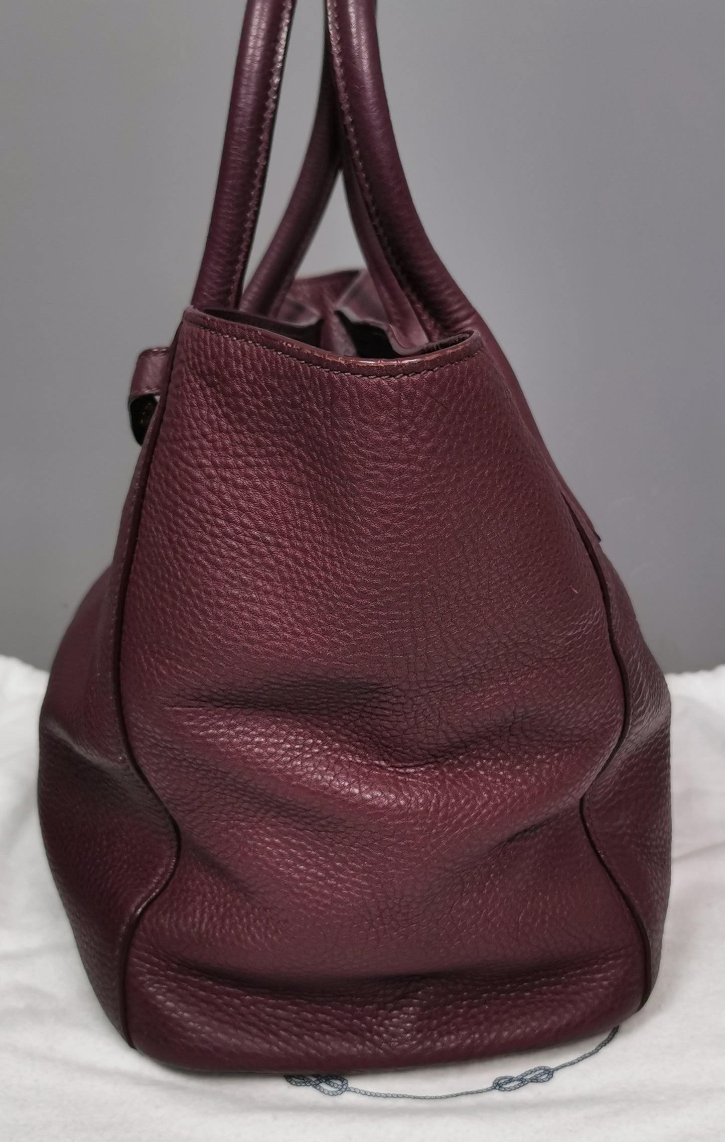 Prada Vitello Daino burgandy leather shopper, Tote bag, convertible