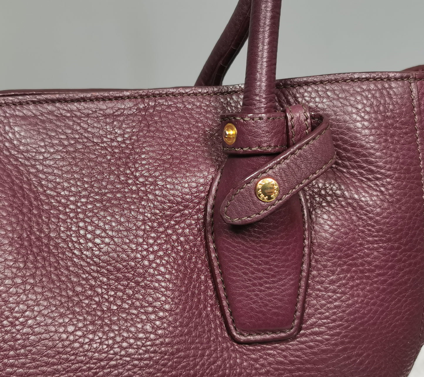 Prada Vitello Daino burgandy leather shopper, Tote bag, convertible