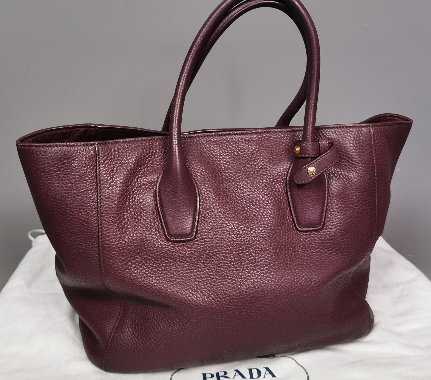 Prada Vitello Daino burgandy leather shopper, Tote bag, convertible