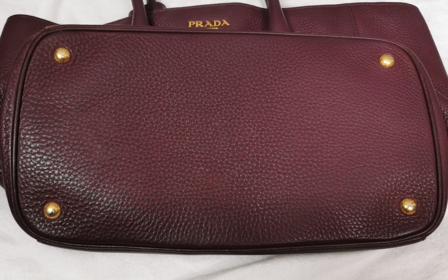 Prada Vitello Daino burgandy leather shopper, Tote bag, convertible
