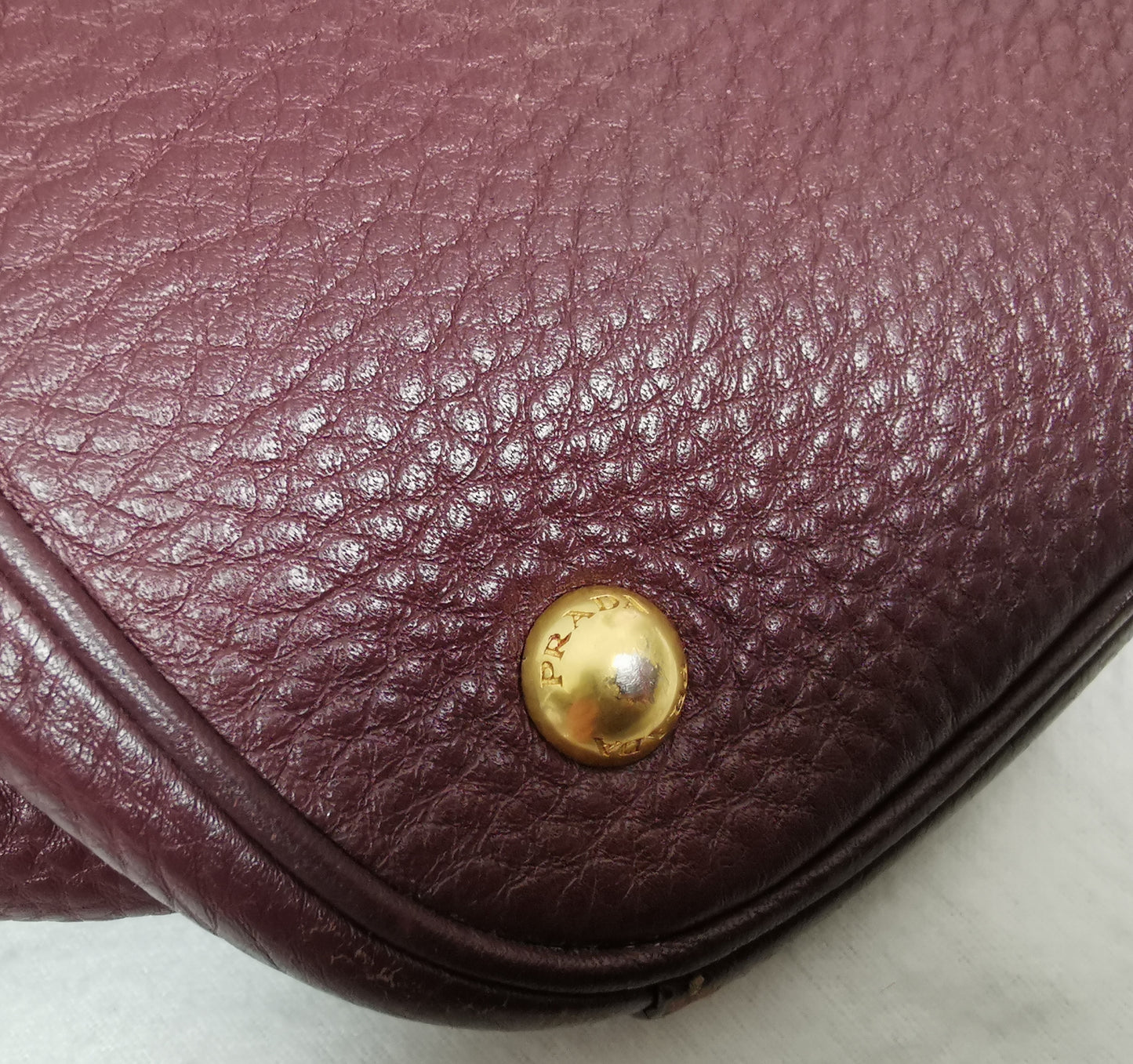 Prada Vitello Daino burgandy leather shopper, Tote bag, convertible