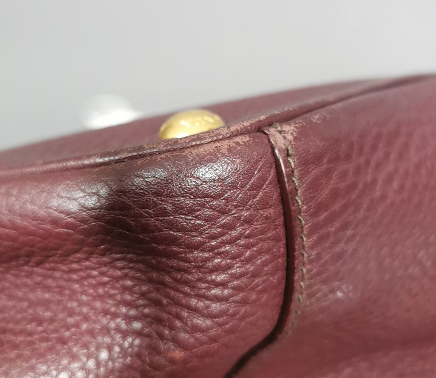 Prada Vitello Daino burgandy leather shopper, Tote bag, convertible