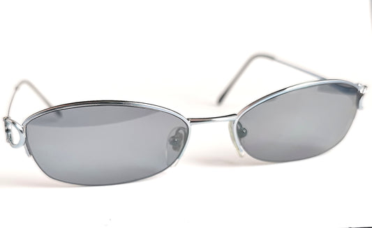 Vintage Bvlgari sunglasses, cased, silver tone