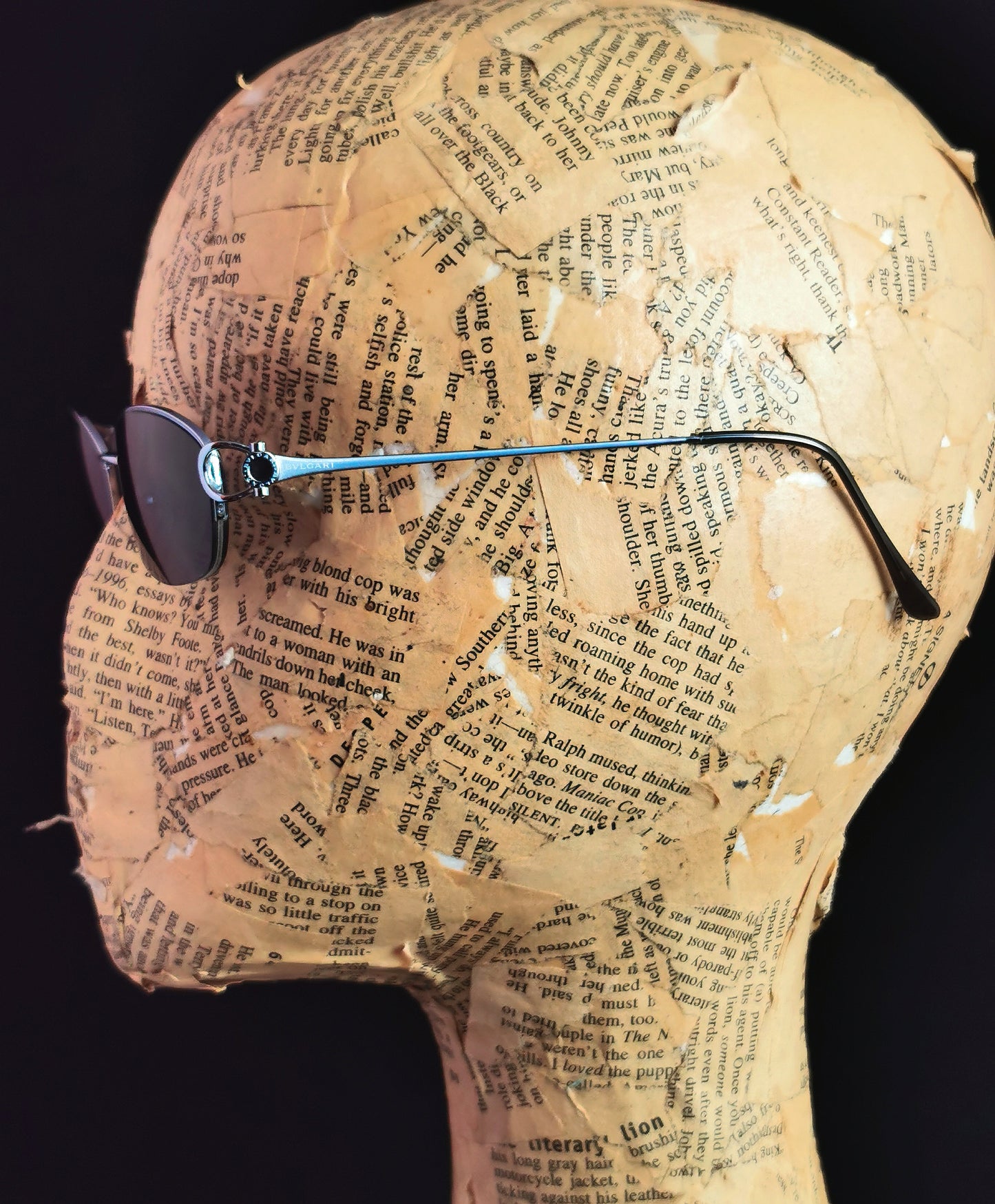 Vintage Bvlgari sunglasses, cased, silver tone