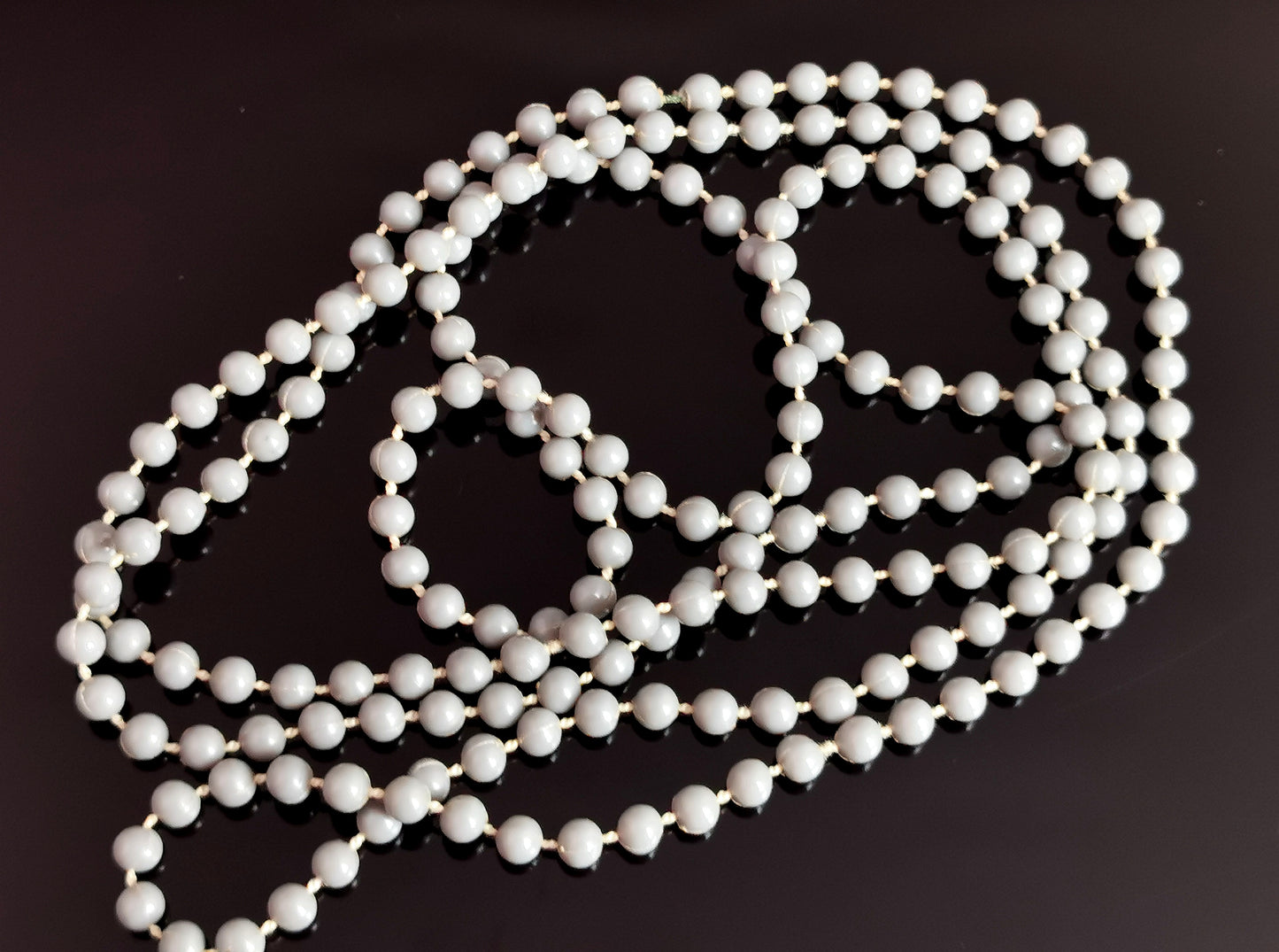 Vintage mid century bead necklace, long length