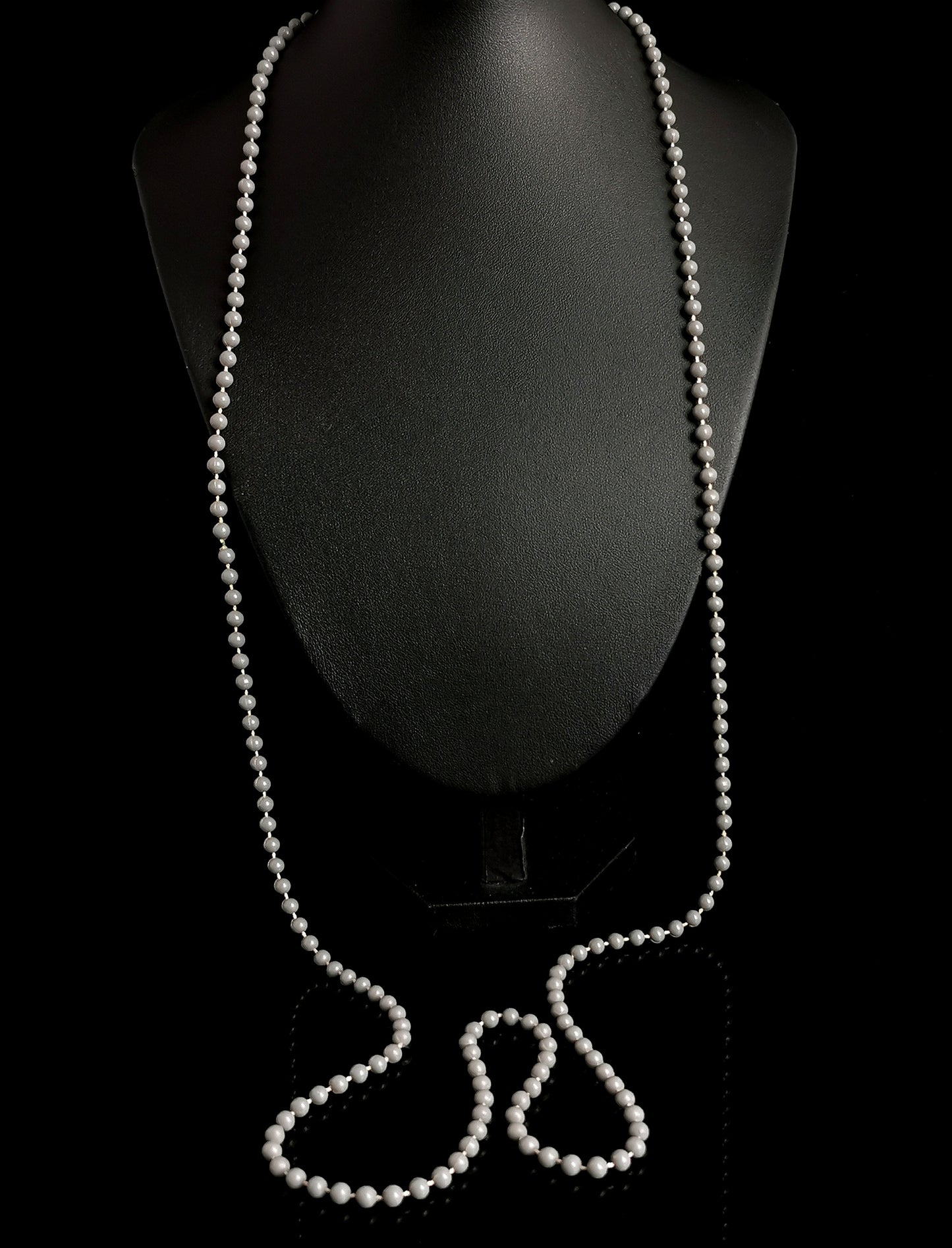 Vintage mid century bead necklace, long length