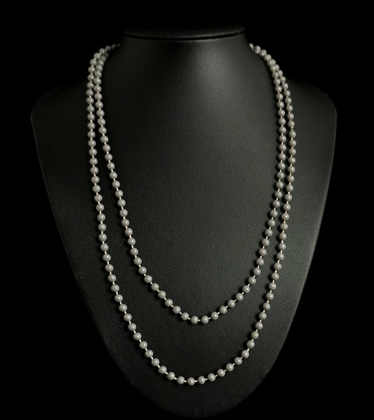 Vintage mid century bead necklace, long length