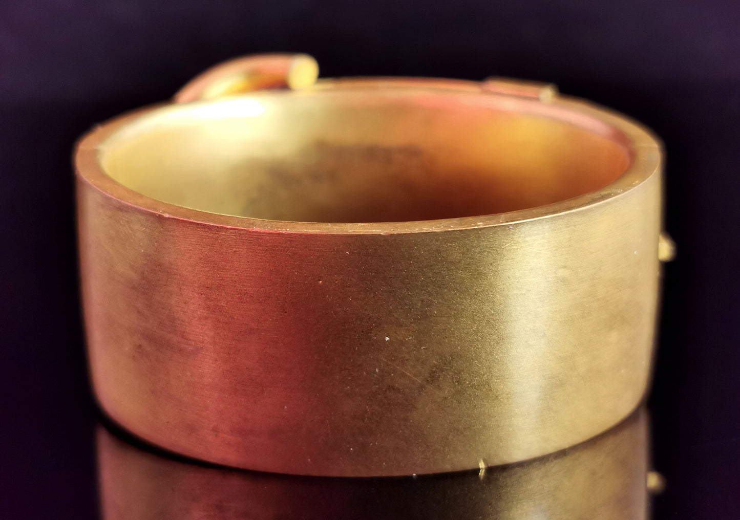 Antique Victorian gilt buckle bangle, stars