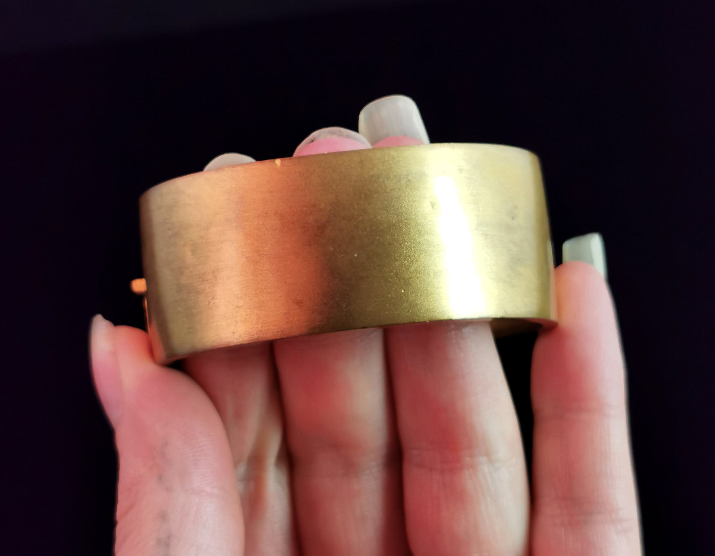 Antique Victorian gilt buckle bangle, stars