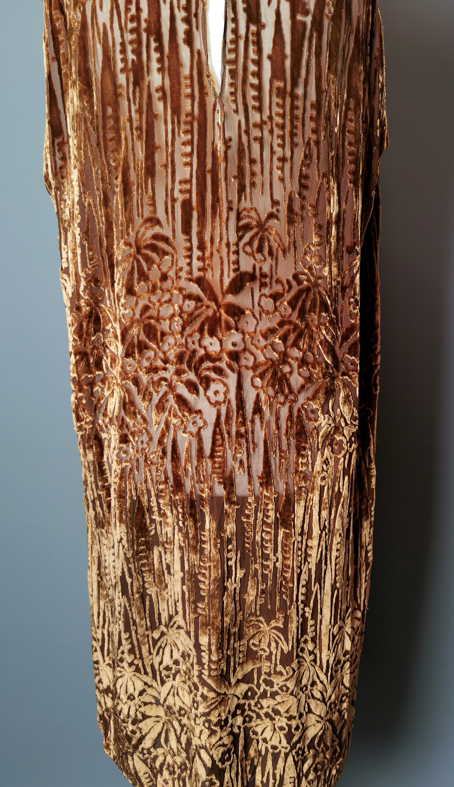 Vintage Art Deco style Velvet burnout dress, Flapper