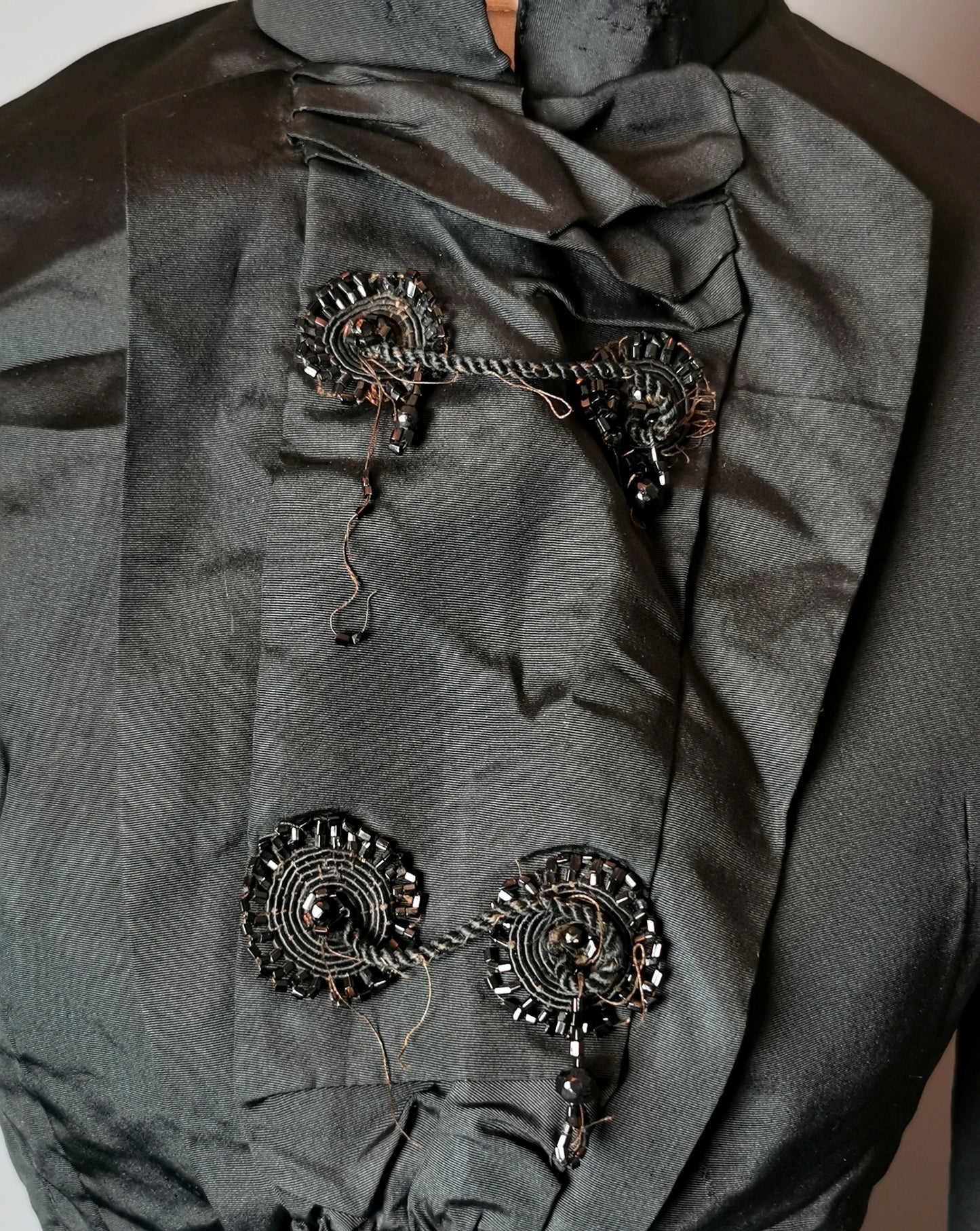 Antique Victorian mourning bodice, Blouse, French jet