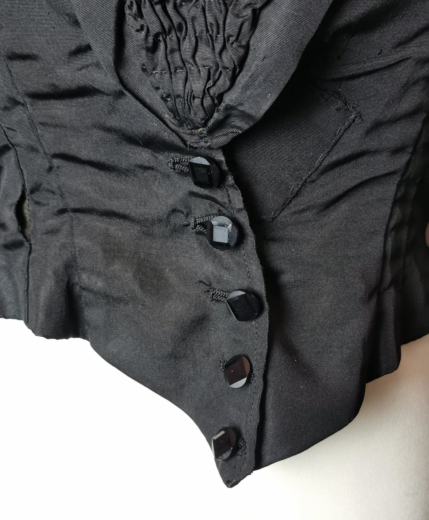 Antique Victorian mourning bodice, Blouse, French jet