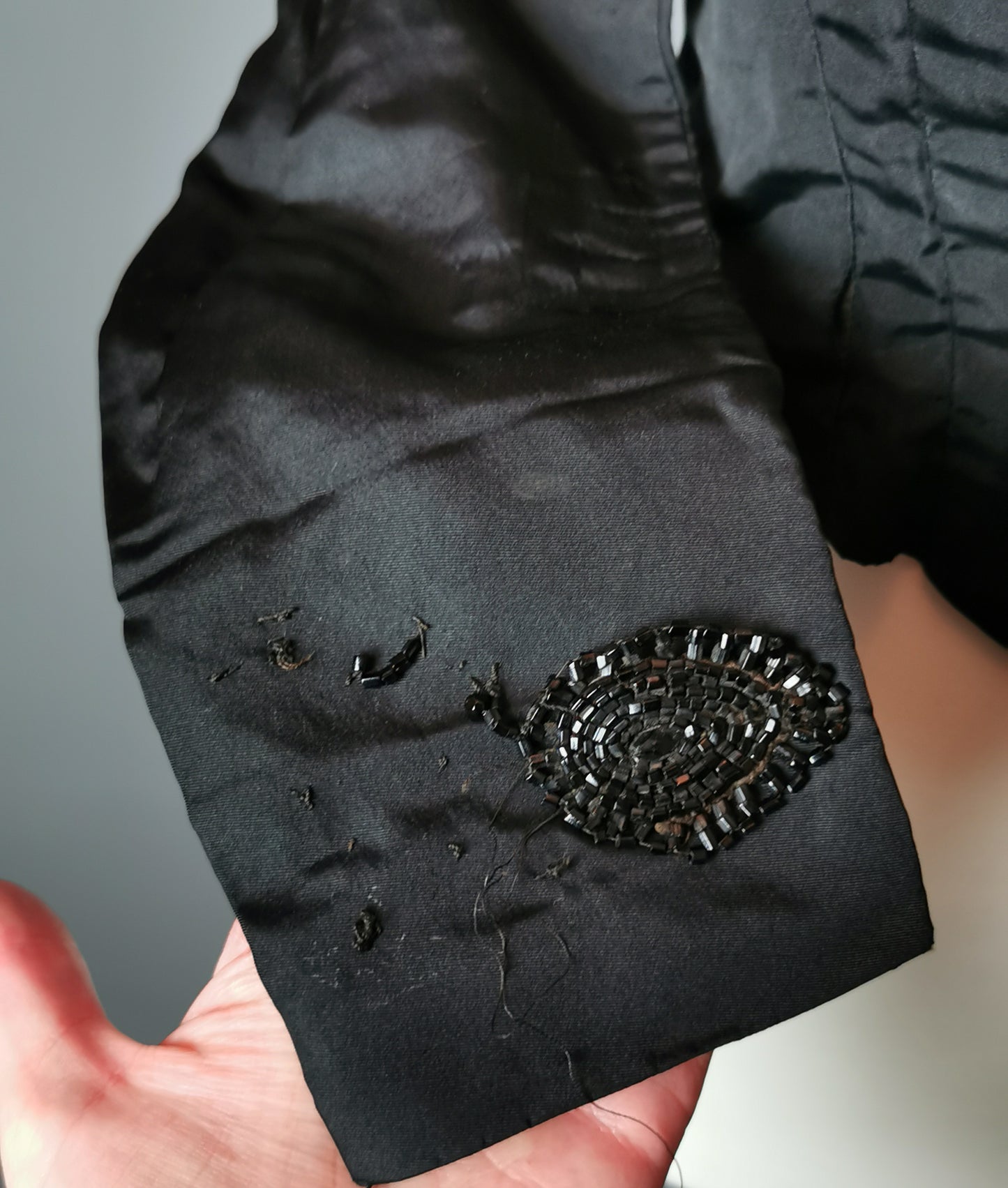 Antique Victorian mourning bodice, Blouse, French jet