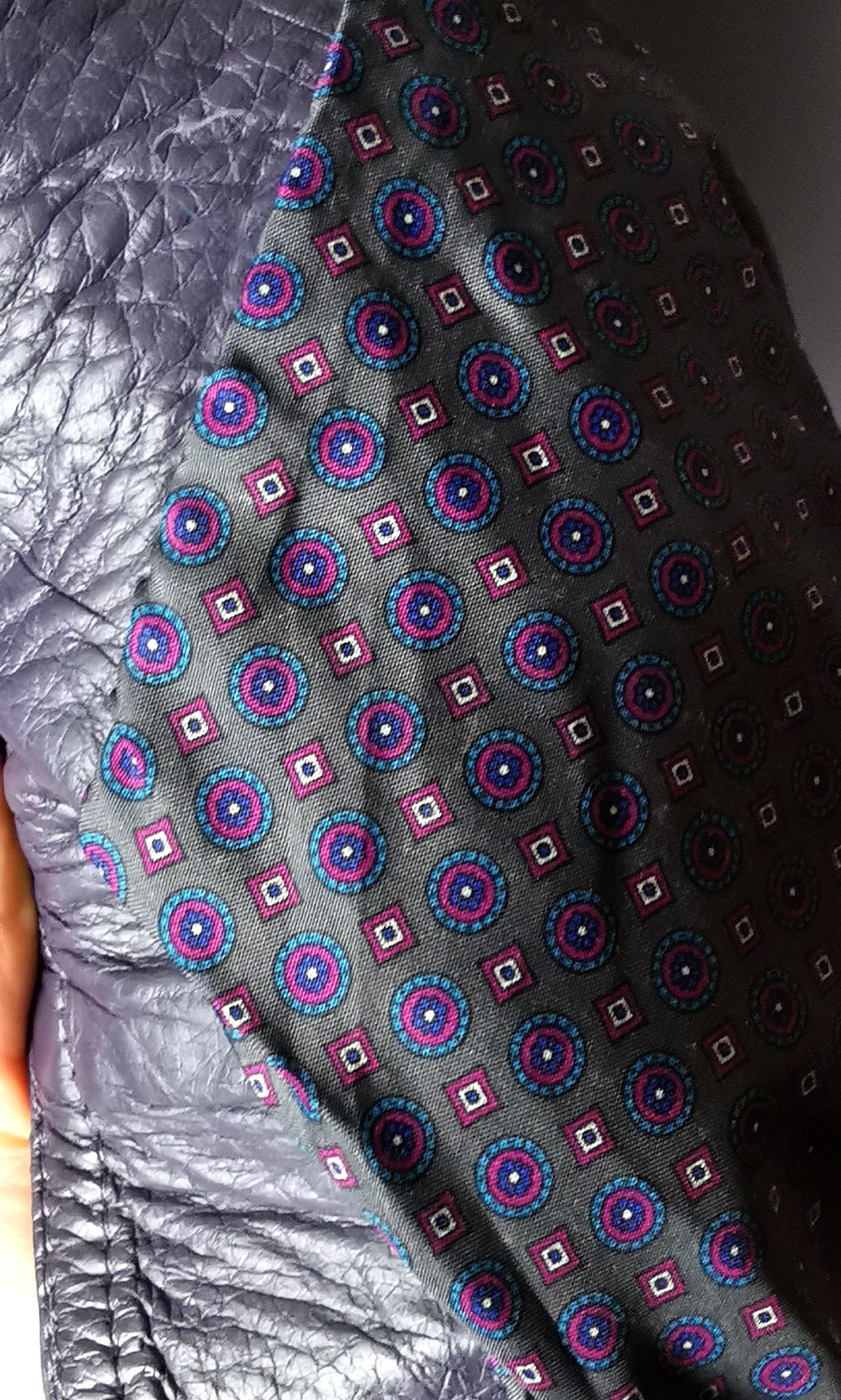 Vintage 1980s oversized leather jacket, purple