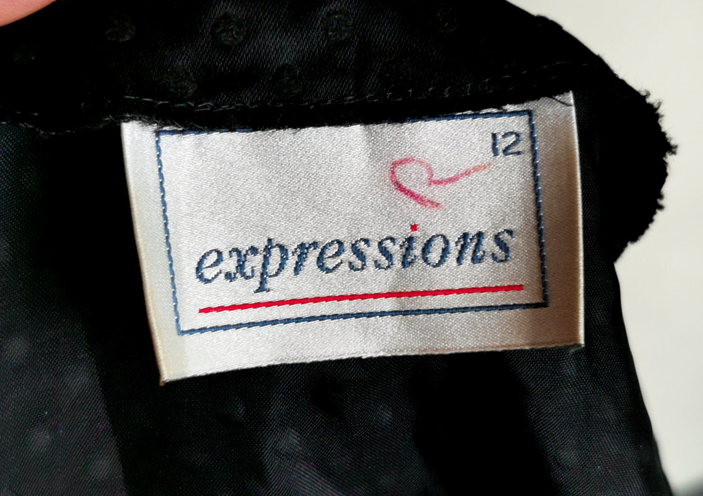 Vintage 80s Vampy peplum blouse, bow back, Black