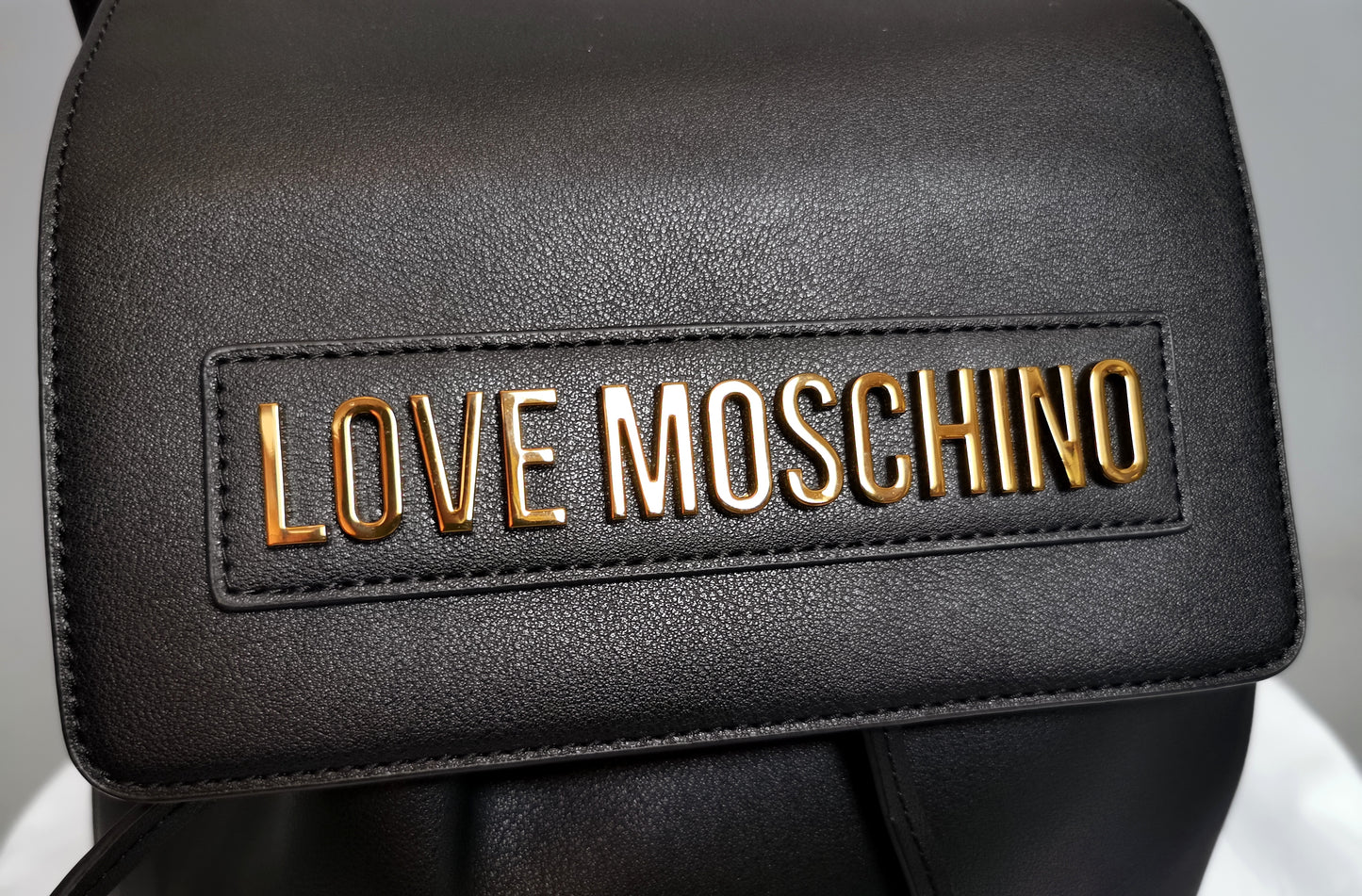 Moschino Love chain handle backpack, Black and Red