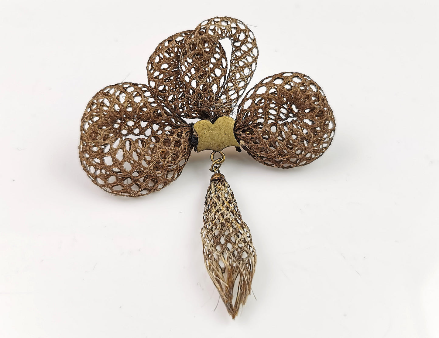 Antique Victorian Hairwork mourning brooch