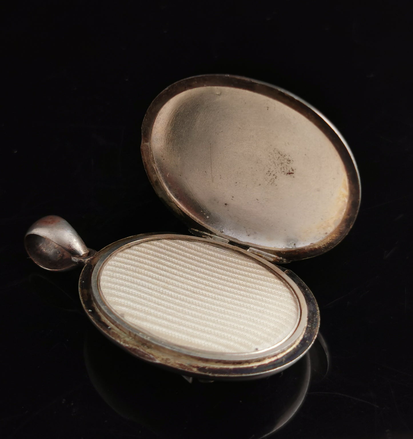 Antique Victorian Silver plated locket, Monogram, AEI pendant