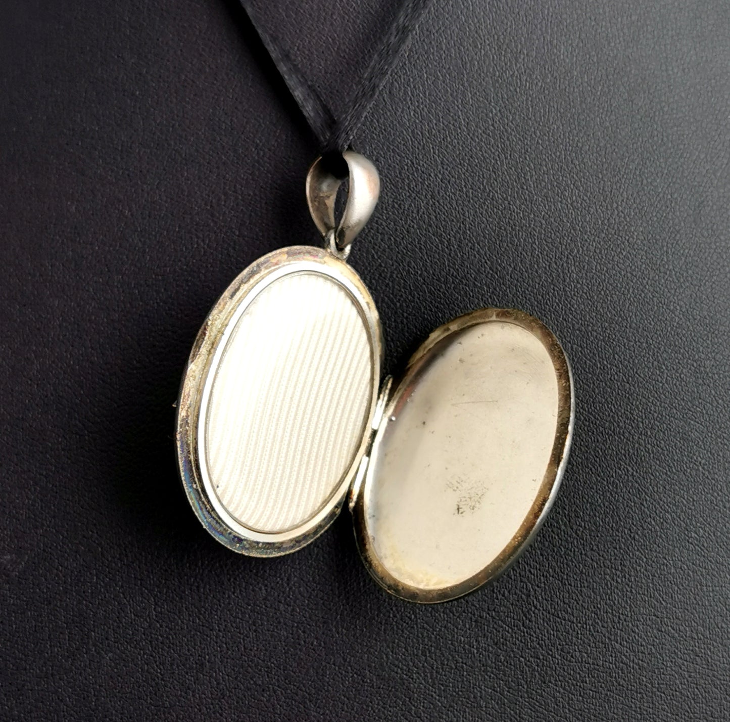 Antique Victorian Silver plated locket, Monogram, AEI pendant