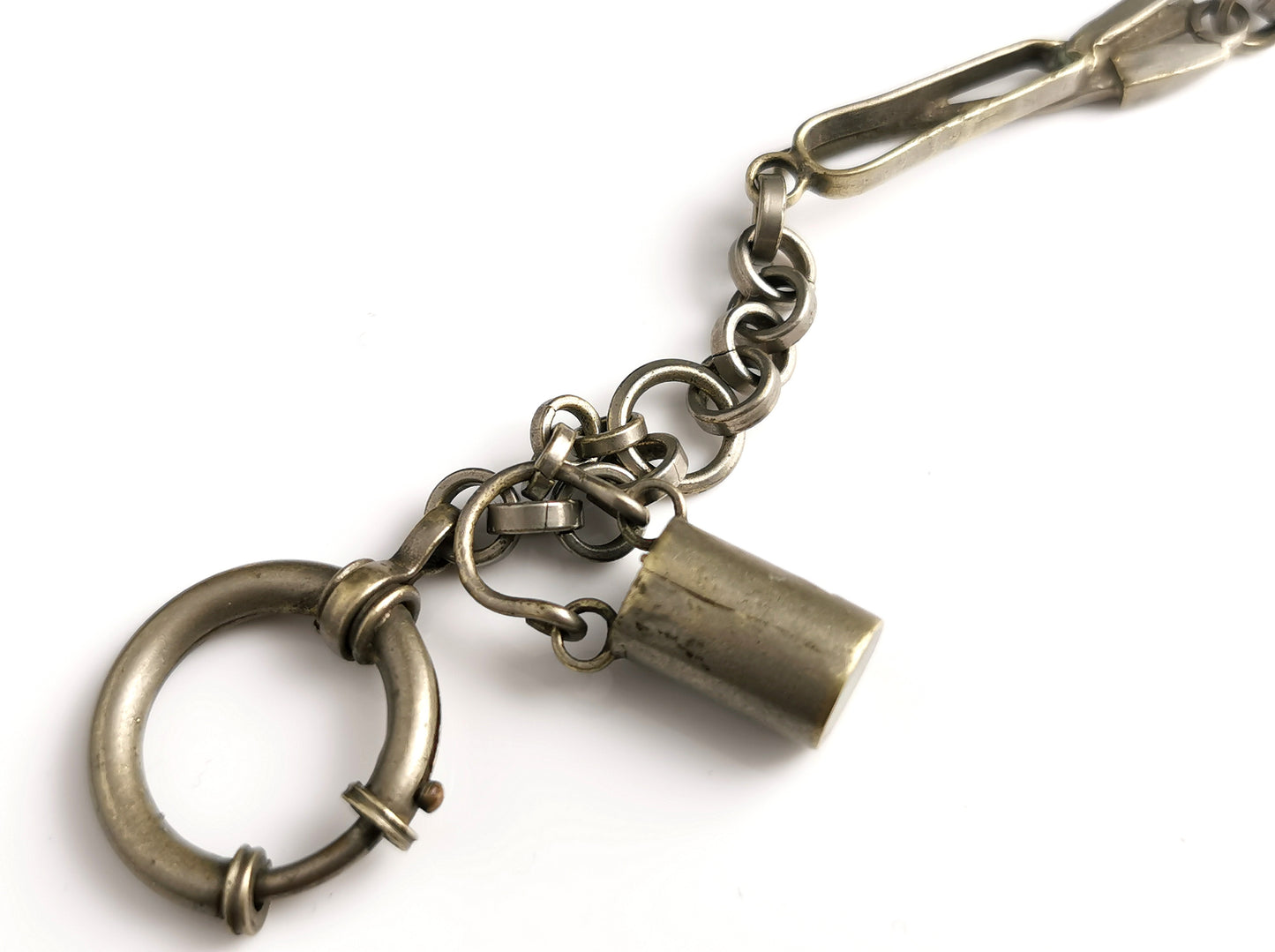 Rare antique mining themed Albert chain, watch chain