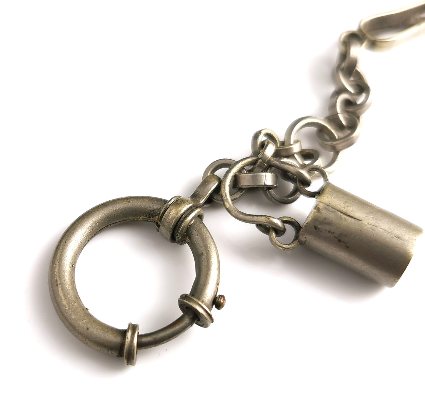 Rare antique mining themed Albert chain, watch chain