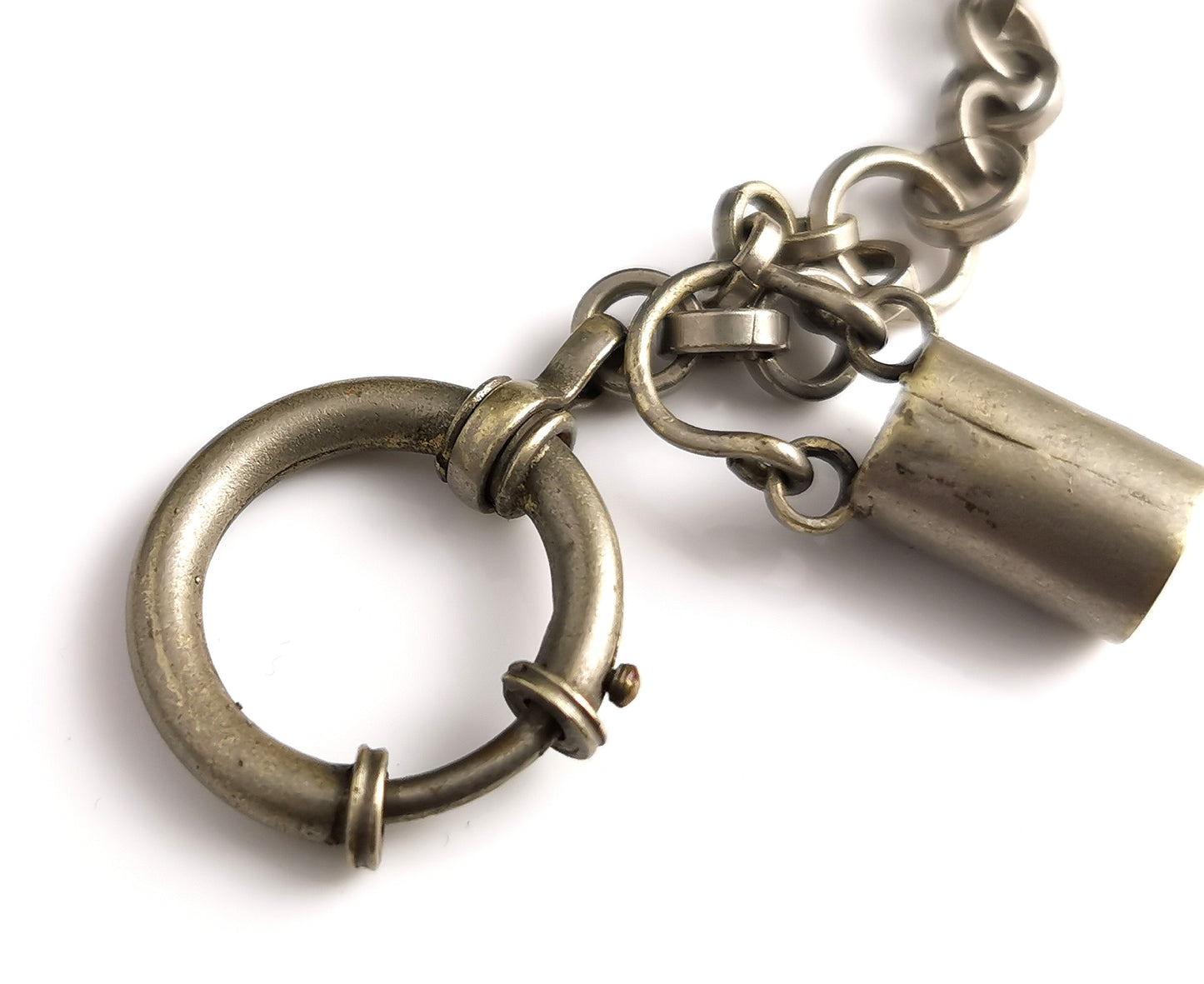 Rare antique mining themed Albert chain, watch chain