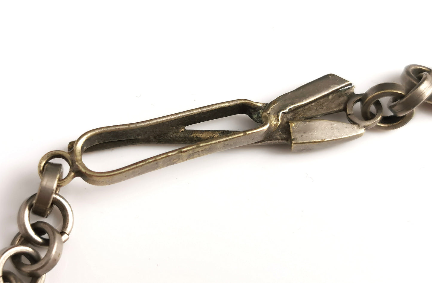 Rare antique mining themed Albert chain, watch chain