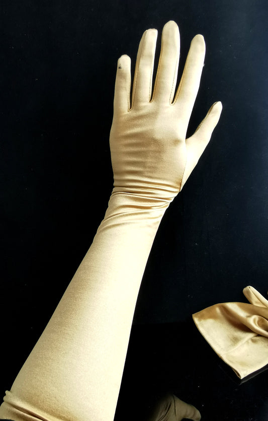 Vintage Gold long length opera gloves