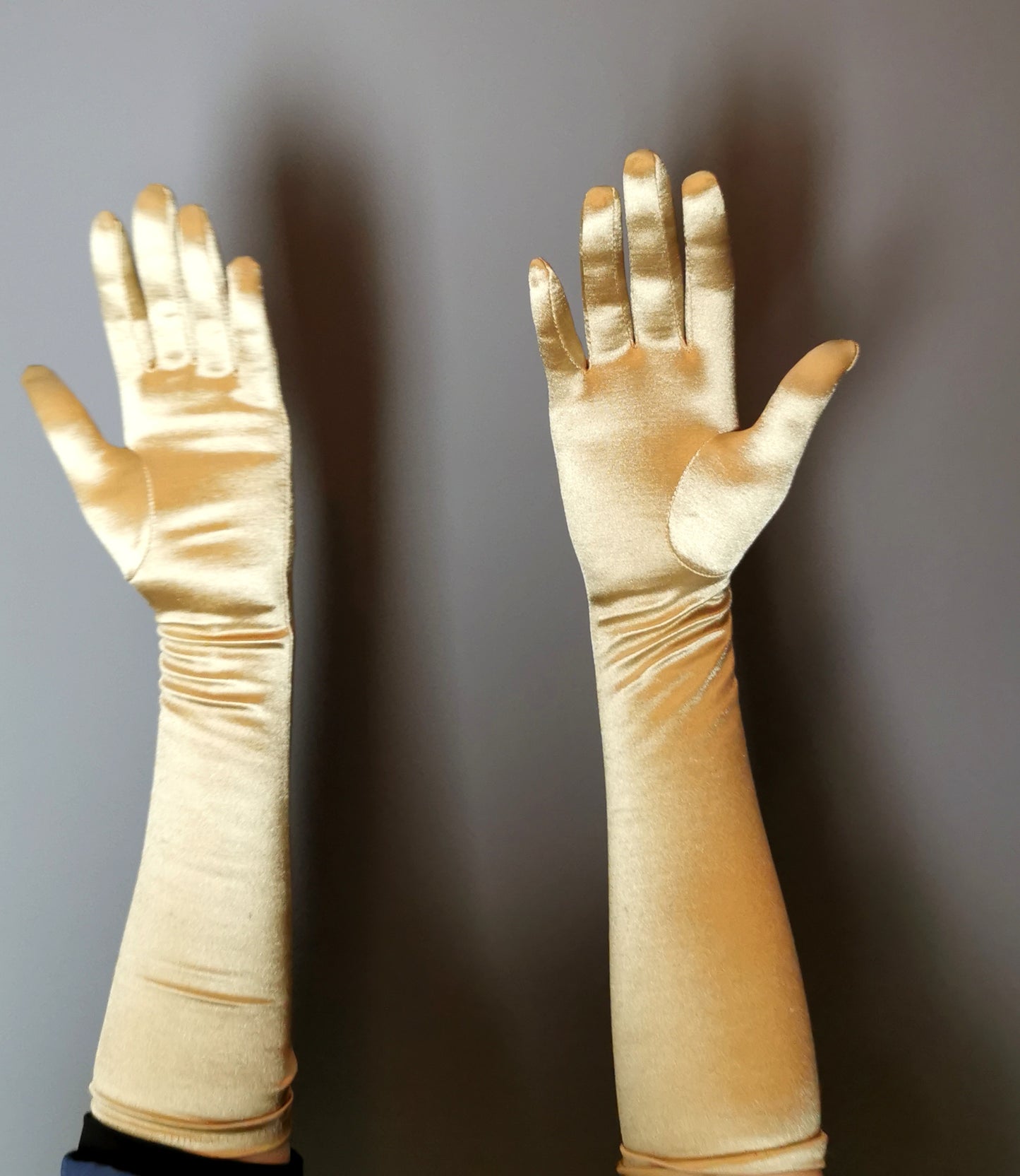 Vintage Gold long length opera gloves