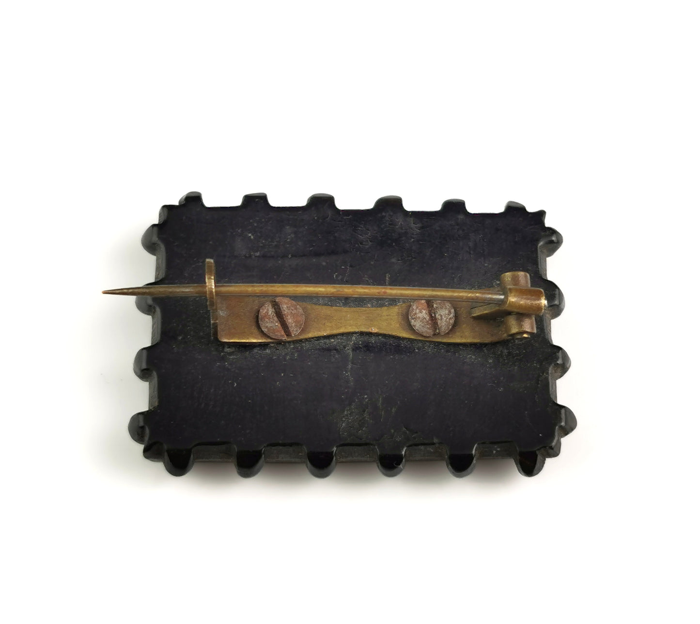 Antique Victorian Whitby Jet Mizpah brooch