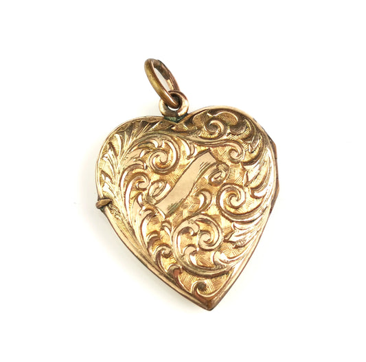 Vintage Art Deco gold plated heart locket