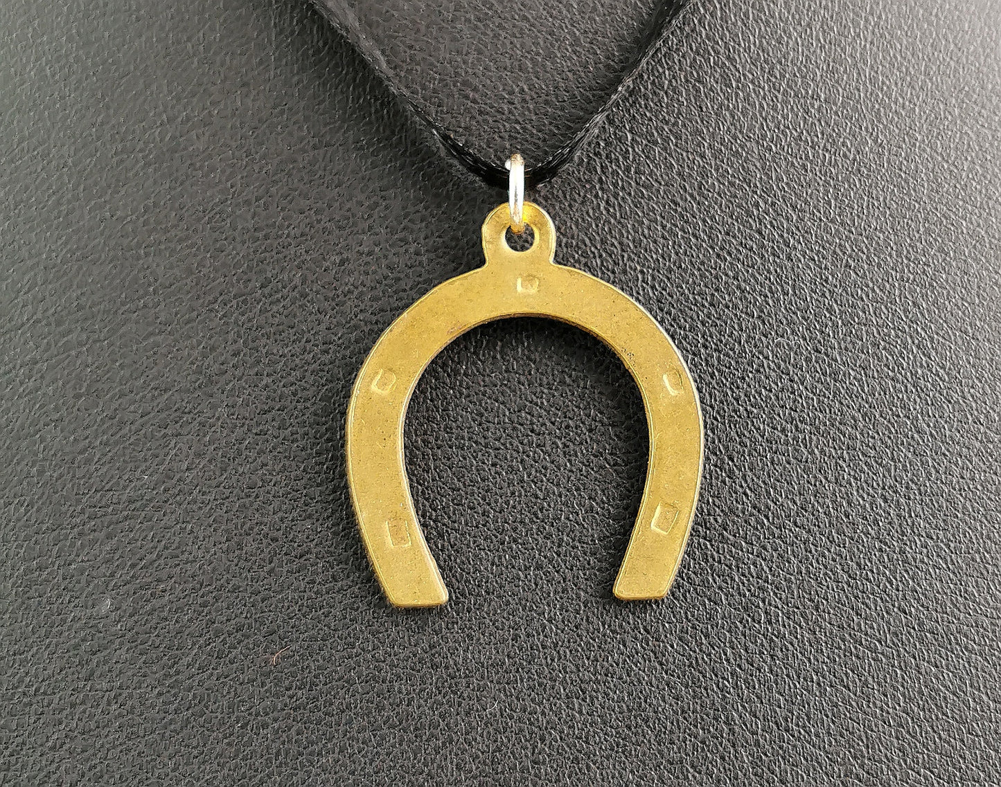 Antique Victorian gold plated horseshoe pendant
