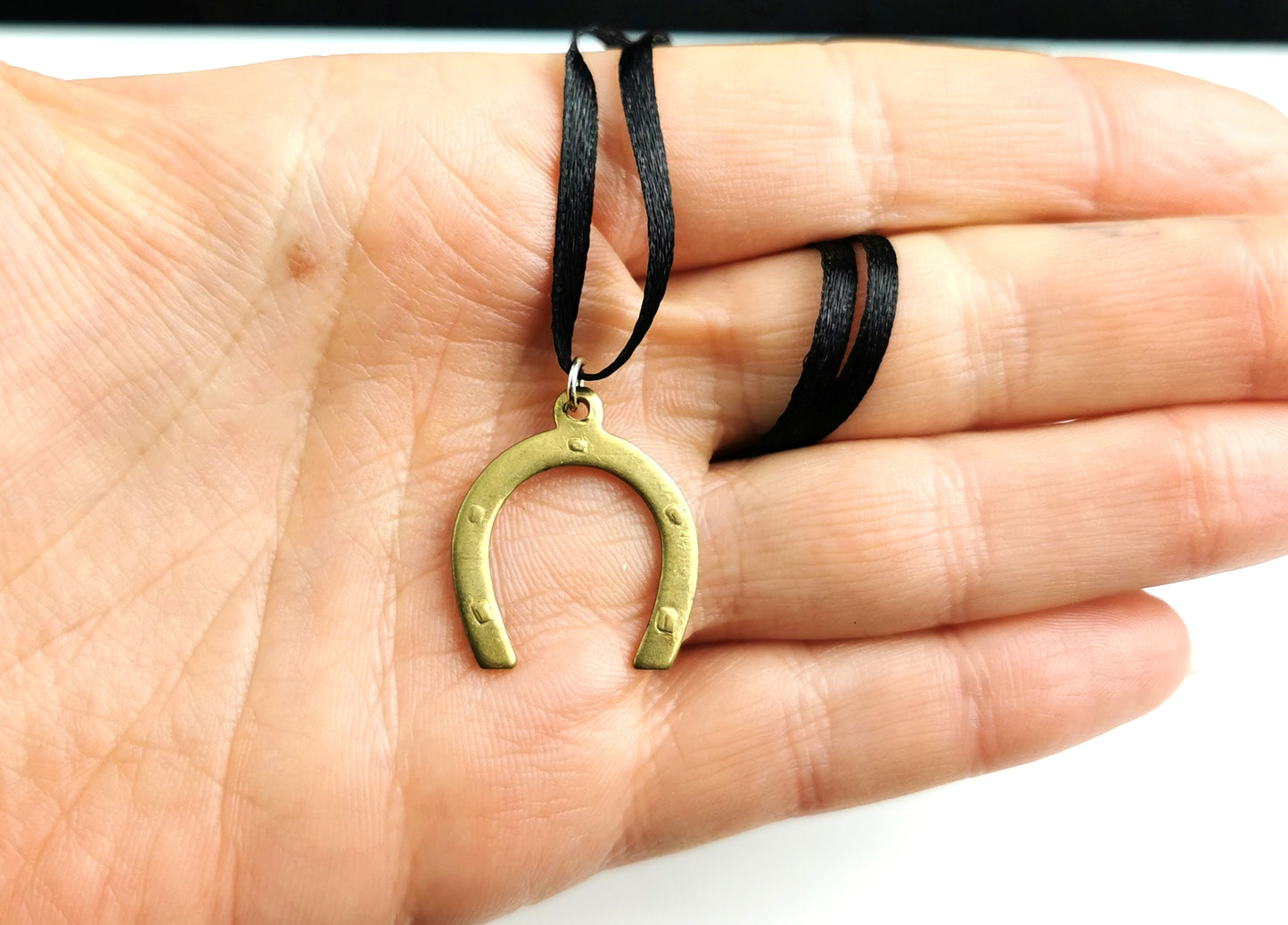 Antique Victorian gold plated horseshoe pendant