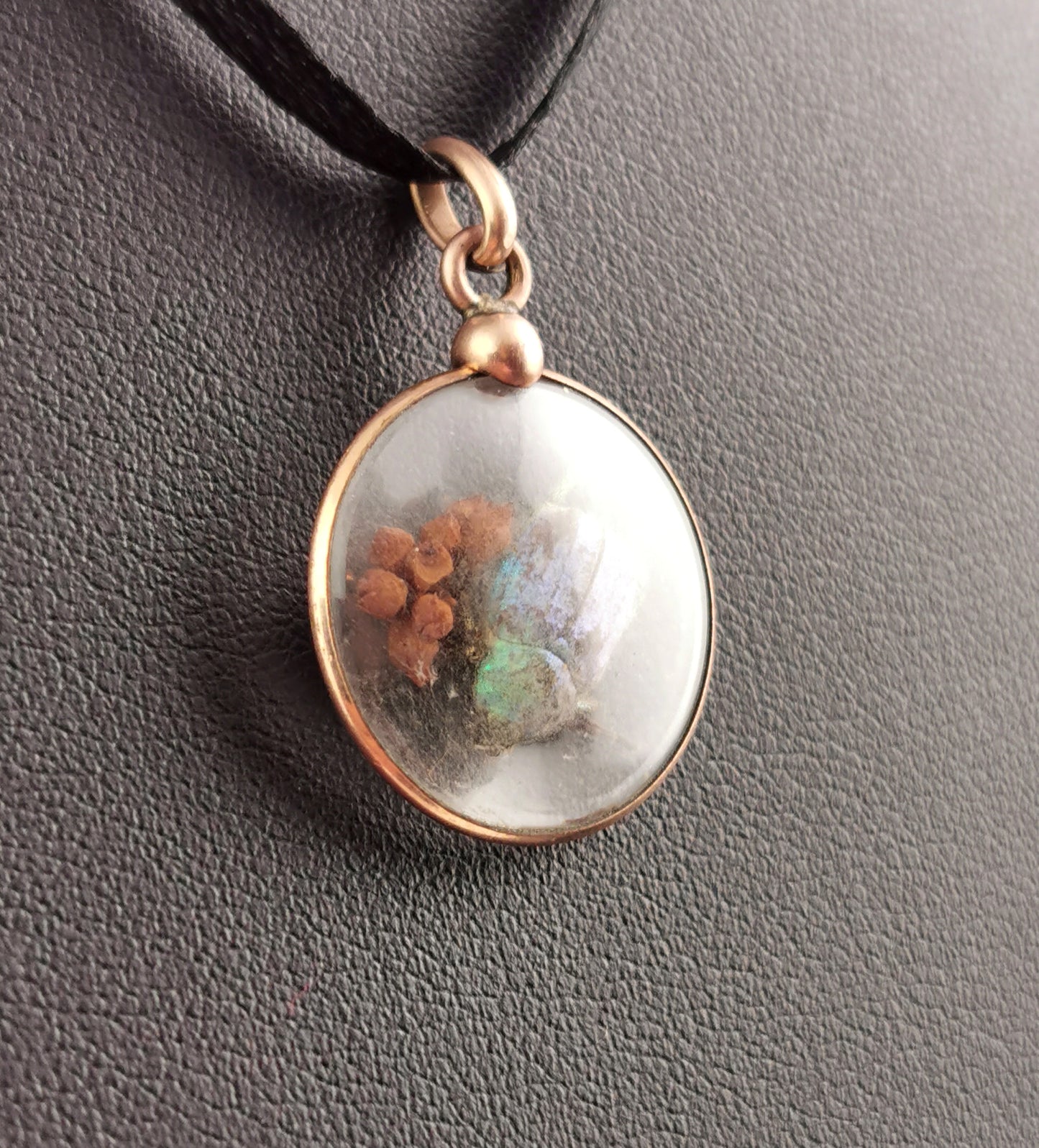 Antique French Beetle locket pendant, gold plated