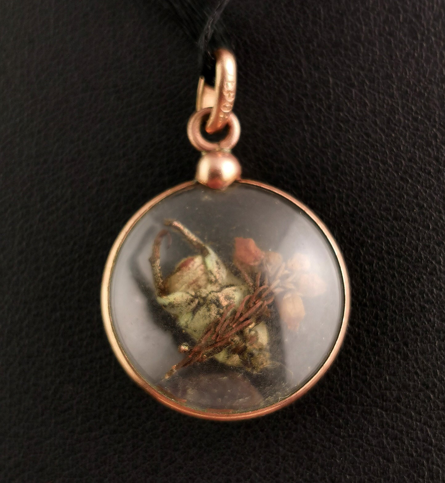Antique French Beetle locket pendant, gold plated
