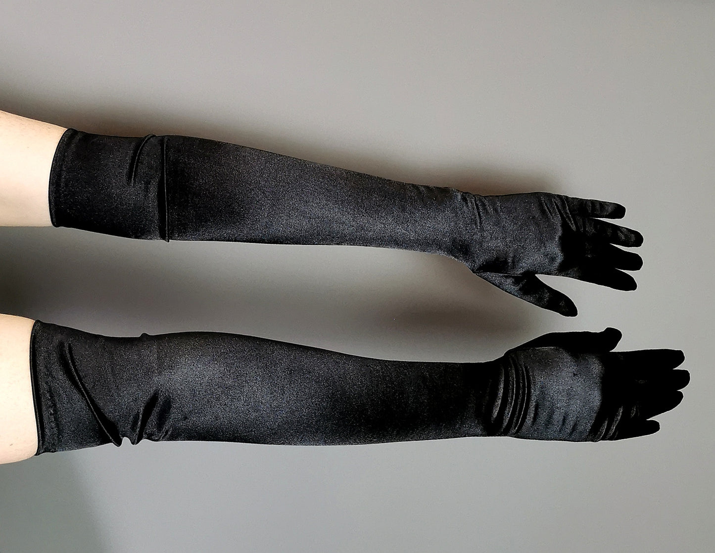 Vintage black long length opera gloves